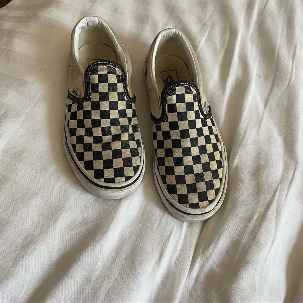 Kids Black and White Checkered Vans